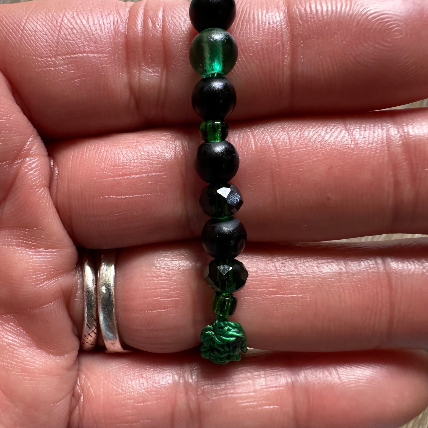 Jesus Malverde Green And Black Bracelet