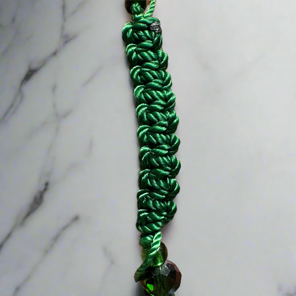 Jesus Malverde Green And Black Bracelet