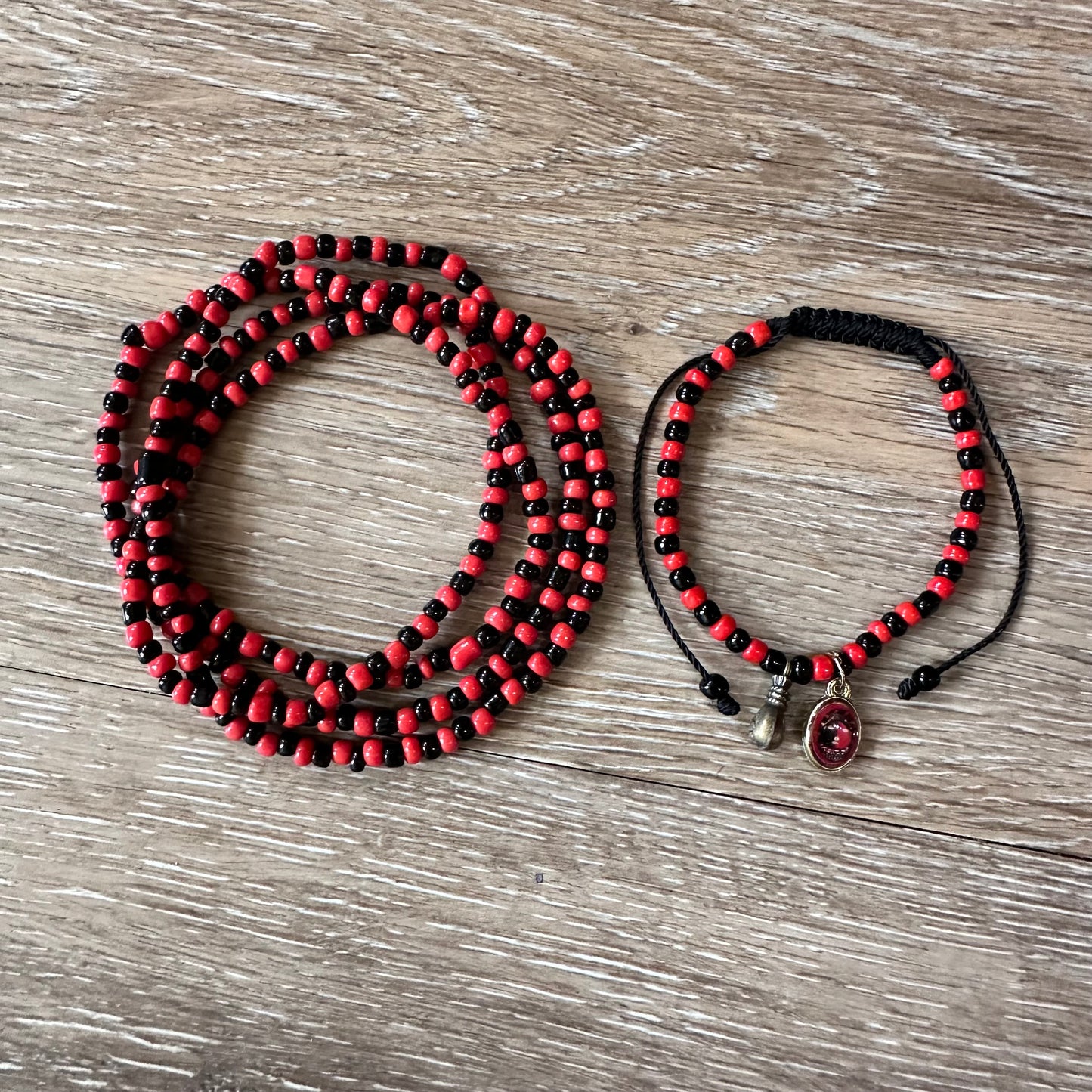 Elegua Beaded Necklace And Bracelet Set