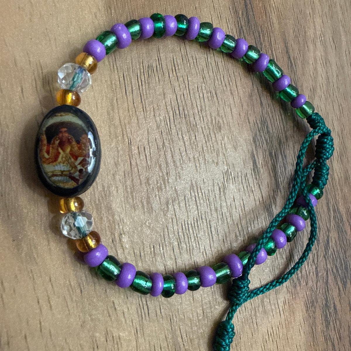 Santa Marta Dominadora Green And Purple Bracelet | Filomena Lubana