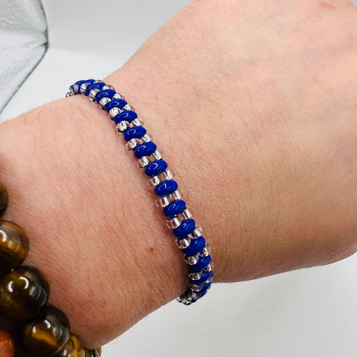 Orisha Yemaya Blue and Clear Twin Bracelet