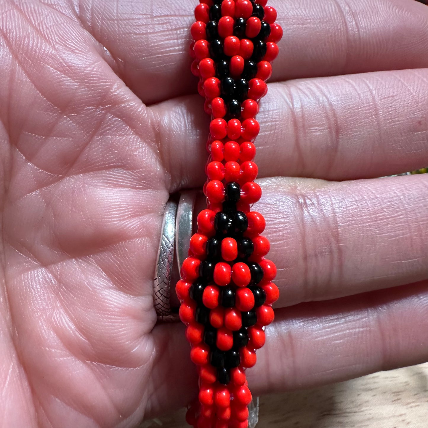 Orisha Elegua Ilde Red And Black Stretchable Bracelet