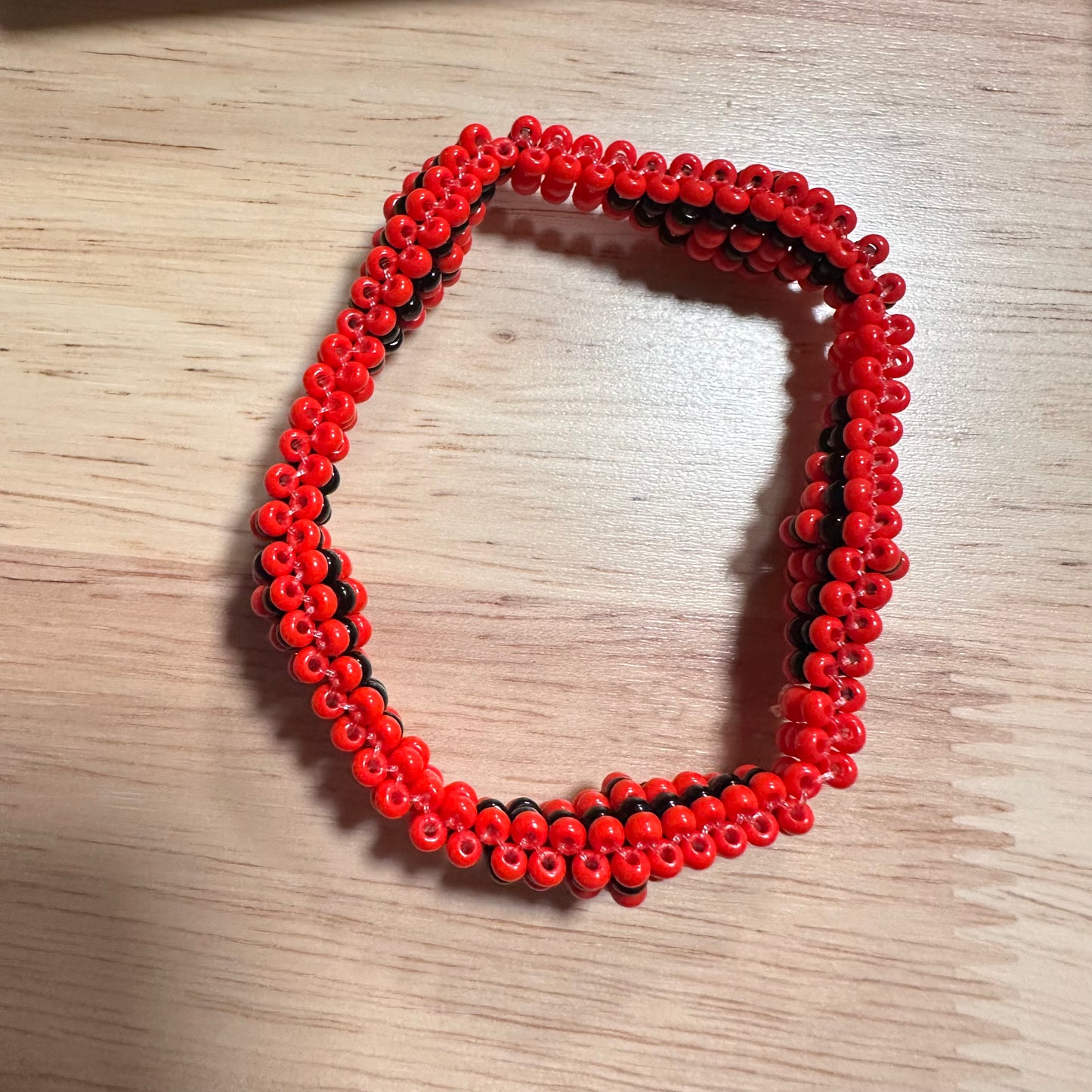 Orisha Elegua Ilde Red And Black Stretchable Bracelet
