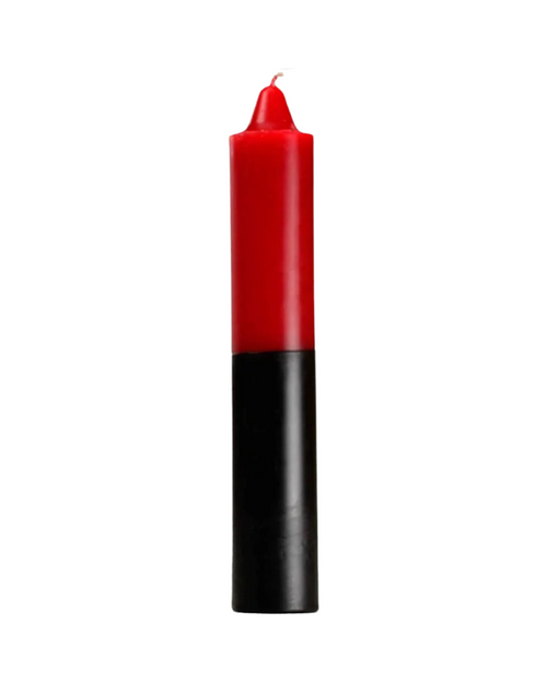 9" Red/ Black Pillar Reversible Candle