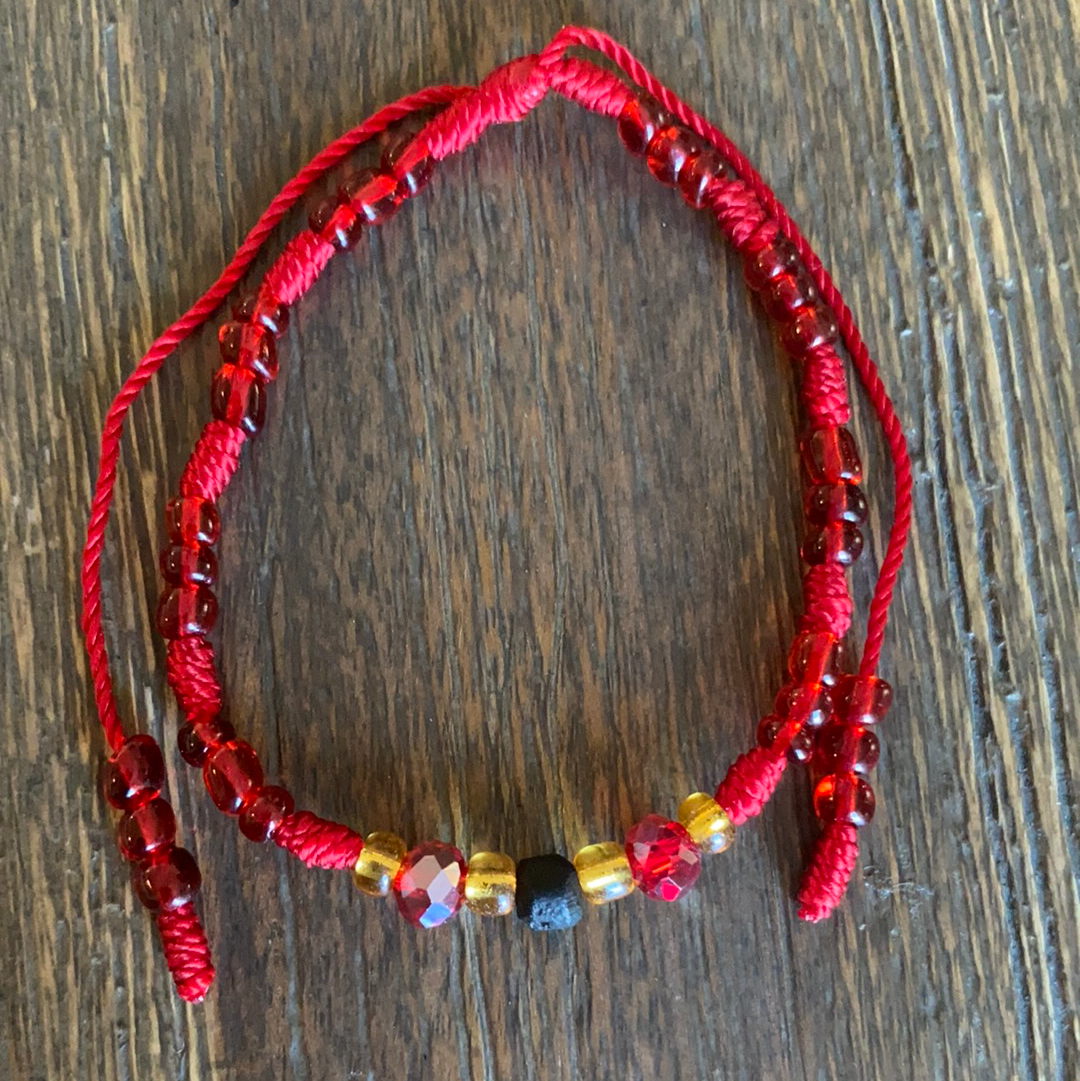 Red Bracelet With Black Azabache