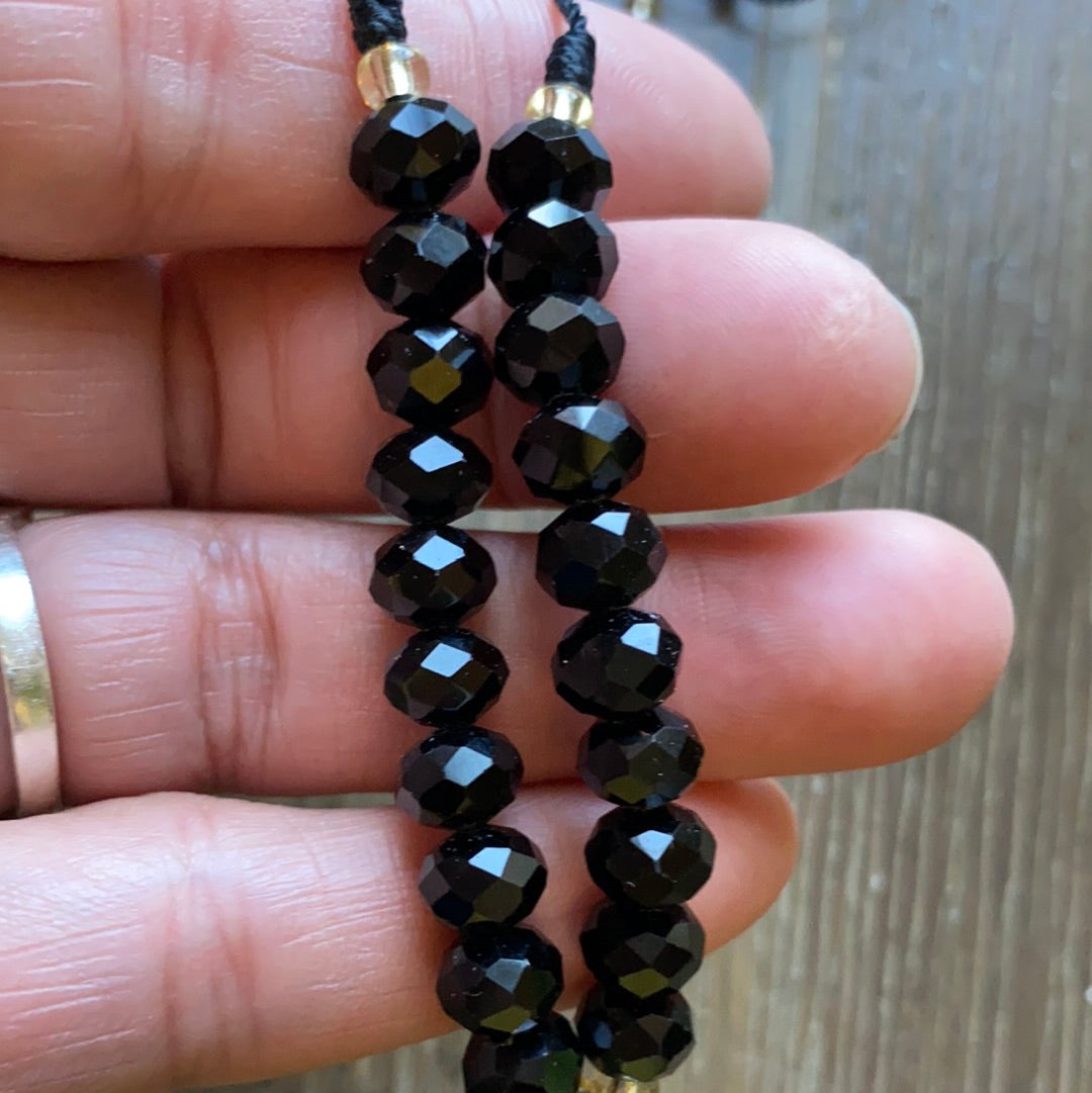 Santa Muerte Glass Bead Rosary