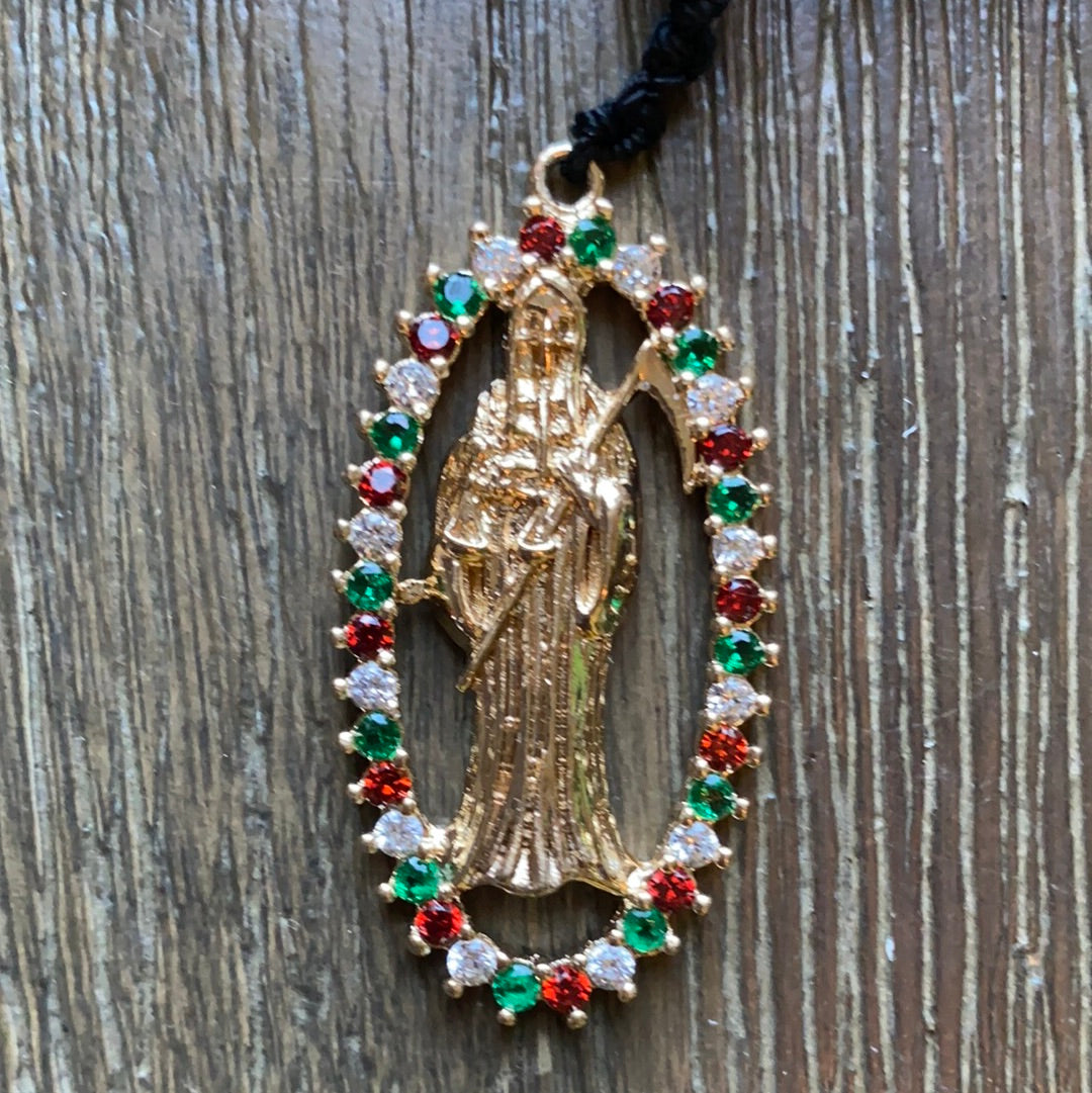 Santa Muerte Glass Bead Rosary