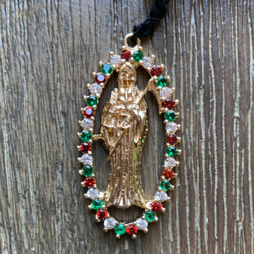 Santa Muerte Glass Bead Rosary