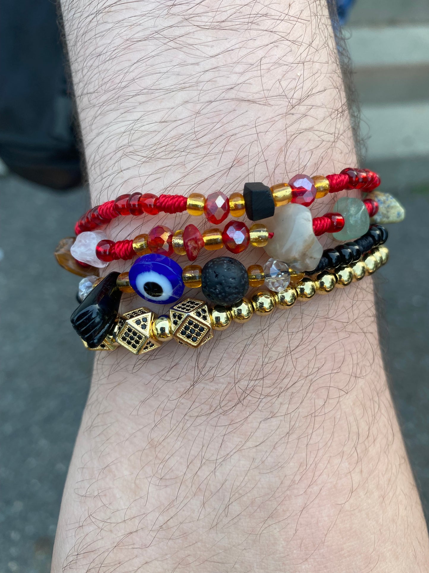 Red Bracelet With Crystals