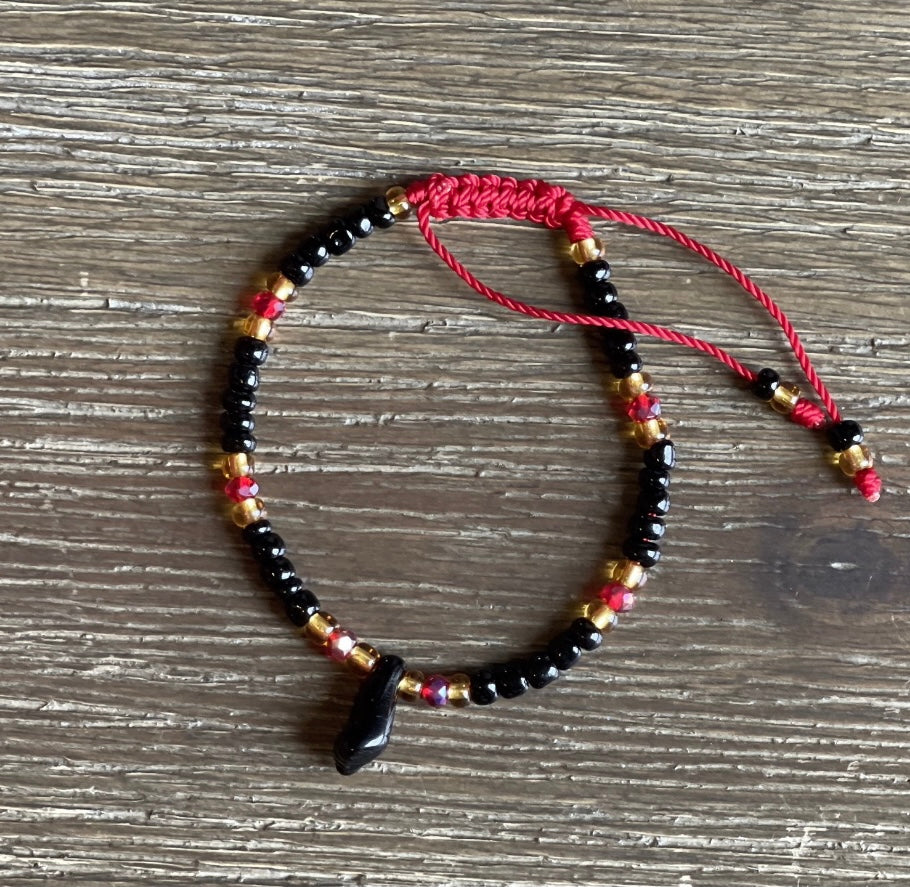 Black Beaded Bracelet With Azabache