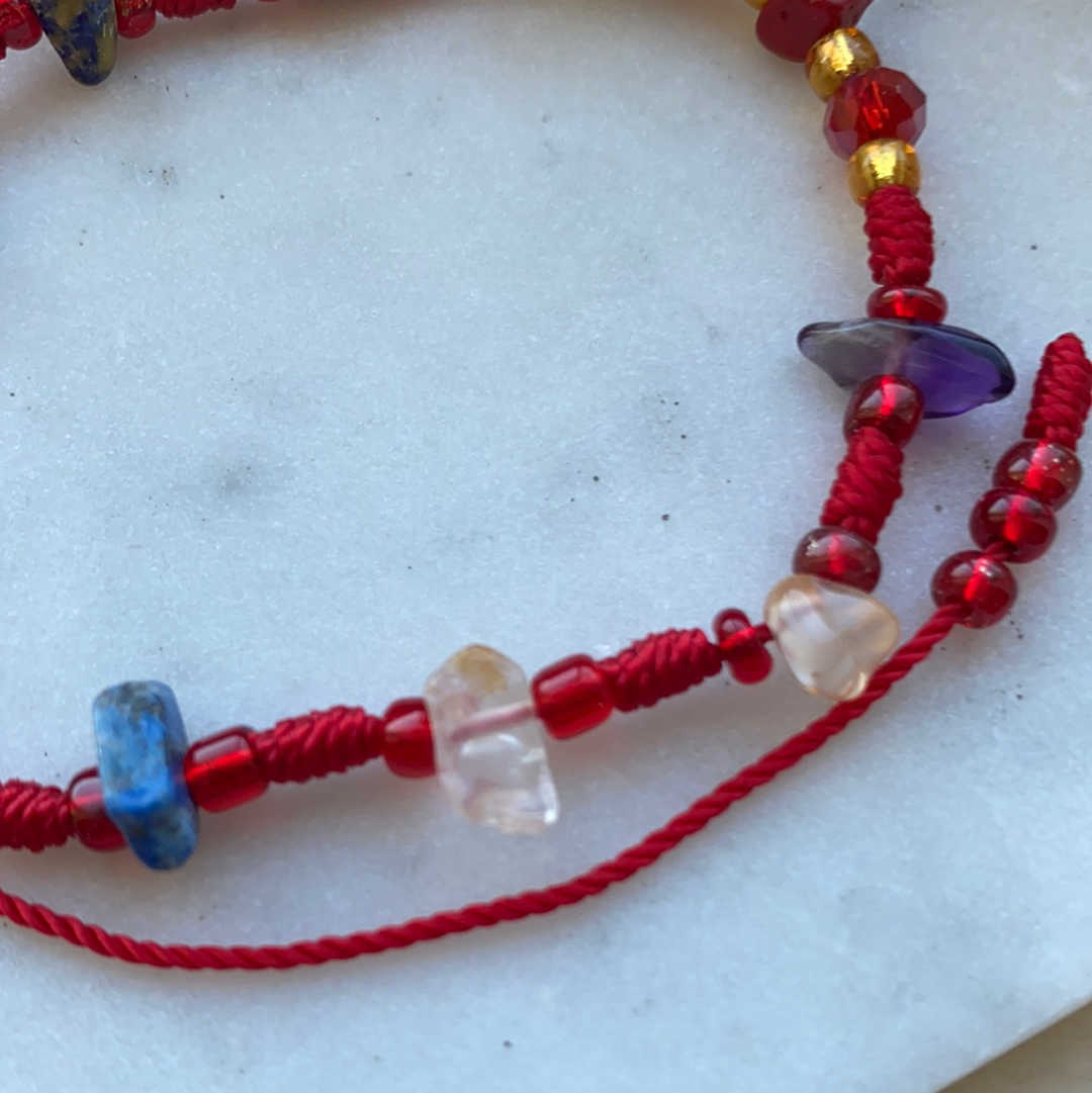 Red Bracelet With Crystals