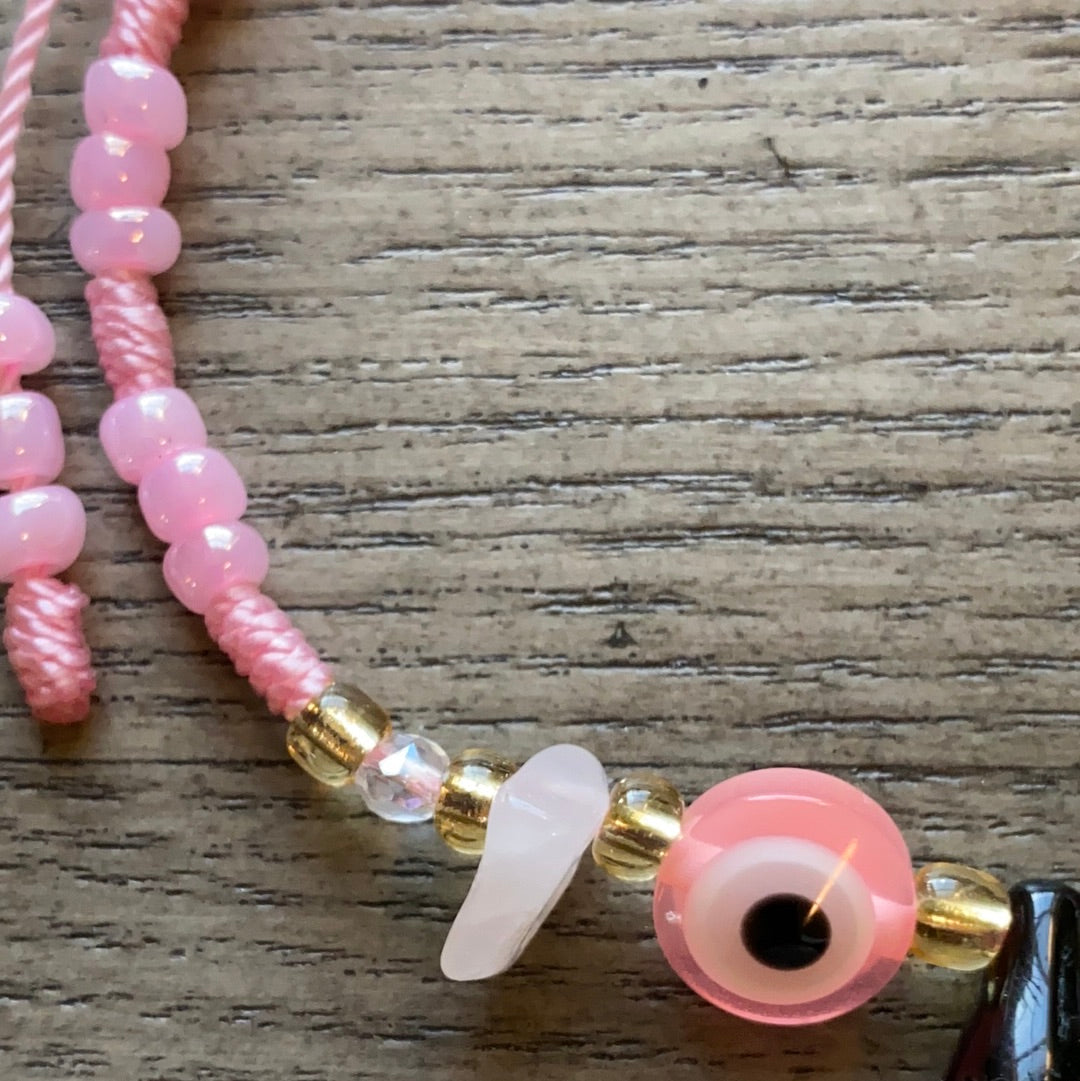 Rose Quartz Evil Eye Bracelet