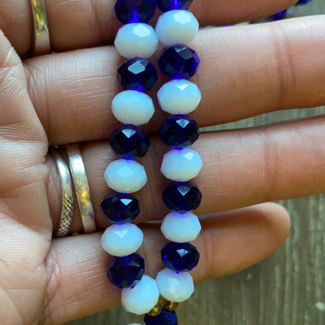 Caravacas Cross Glass Rosary Beads