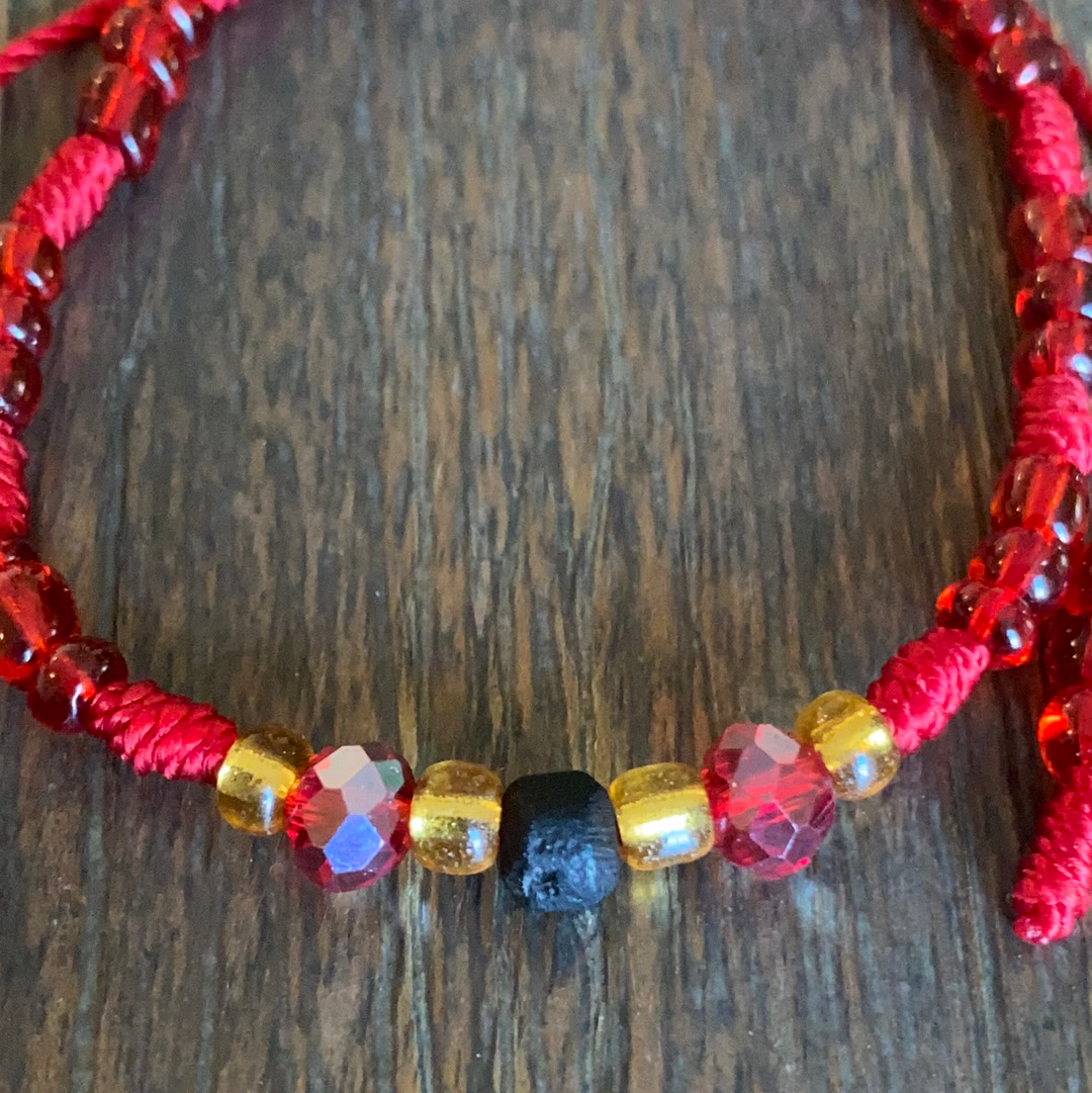 Red Bracelet With Black Azabache