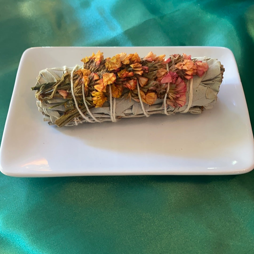 Orange Sinuata & White Sage Smudge Stick