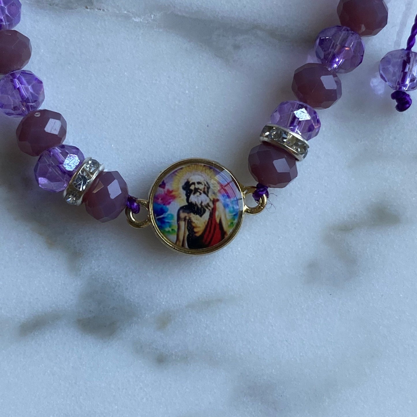 Saint Lazarus Glass Beads Bracelet