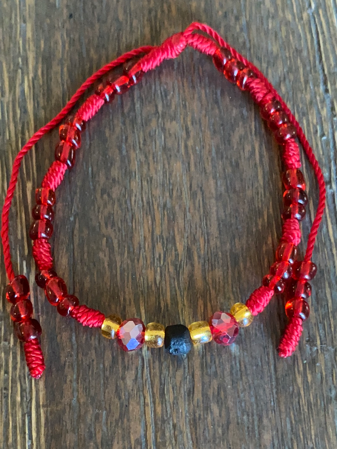 Red Bracelet With Black Azabache