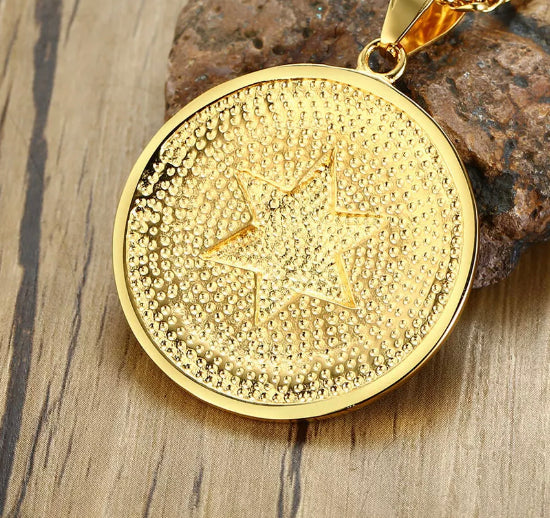 Stainless Steel Horus Hexagram Necklace