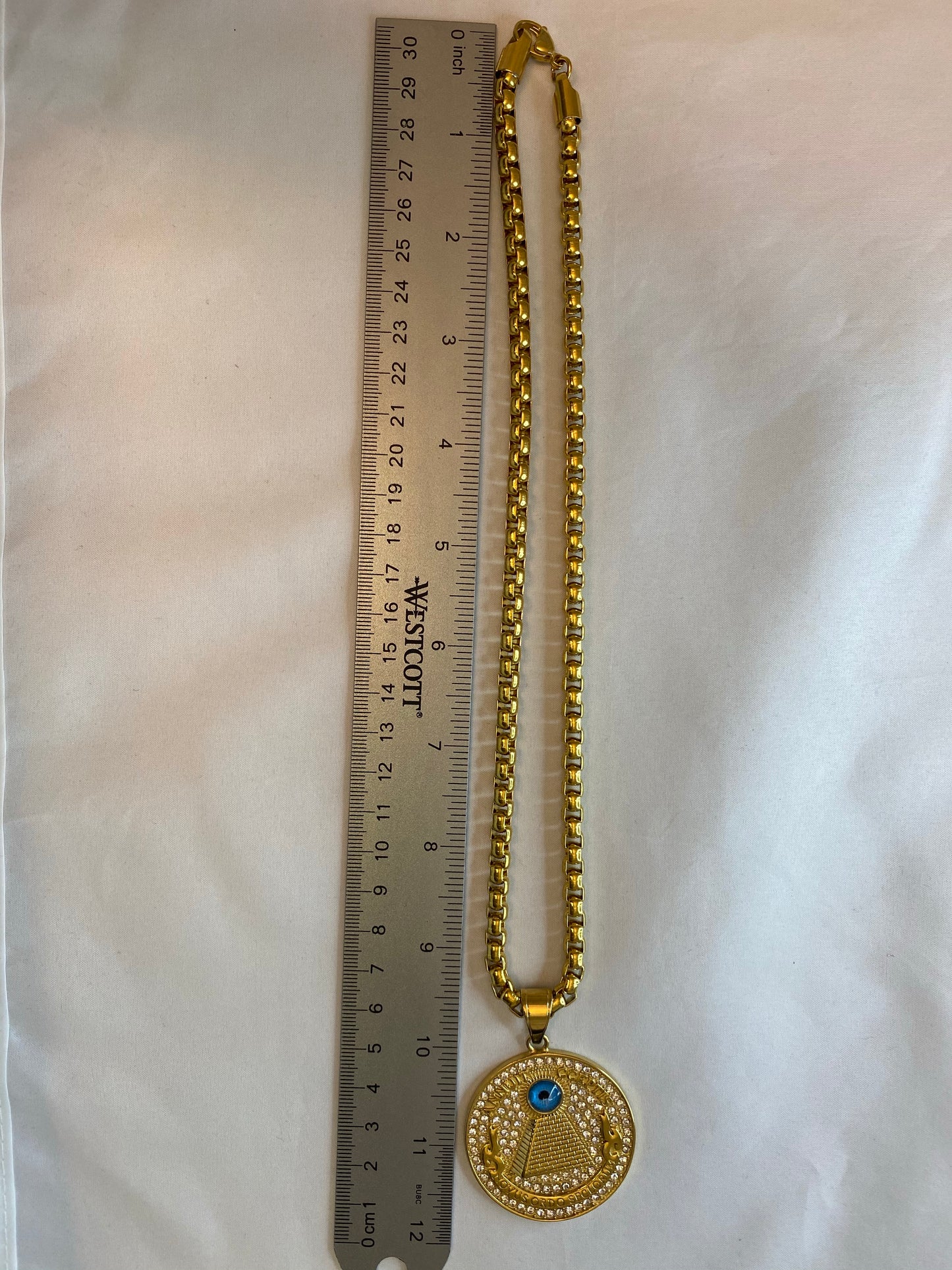 Evil Eye Pyramid Pendant Necklace