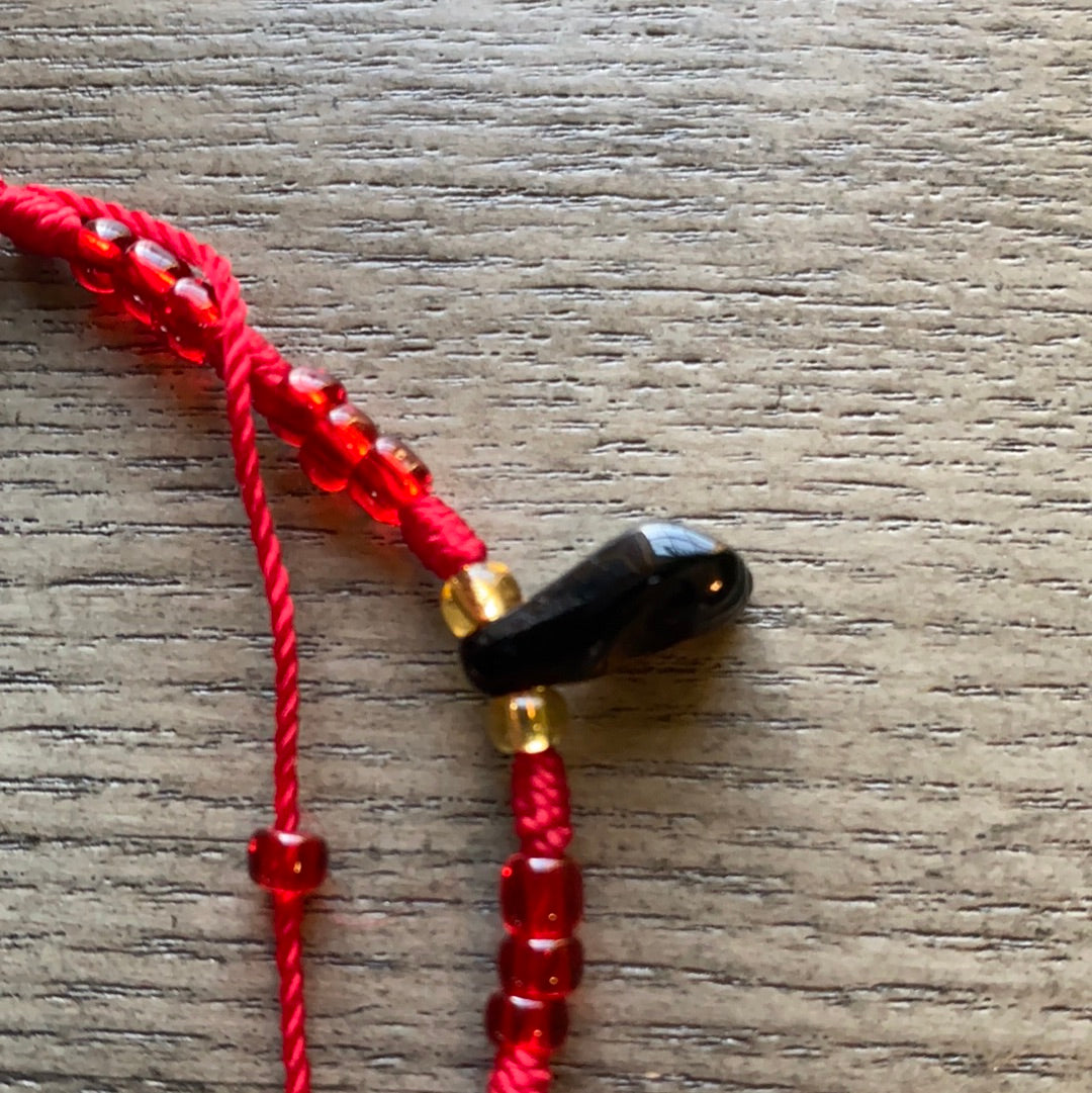 Red Beads Bracelet With Protection Charms