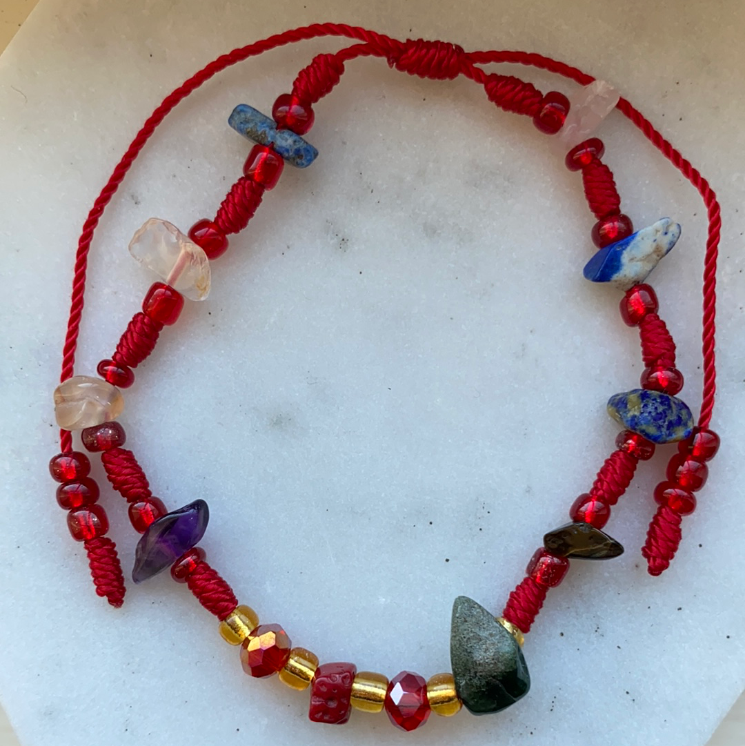 Red Bracelet With Crystals