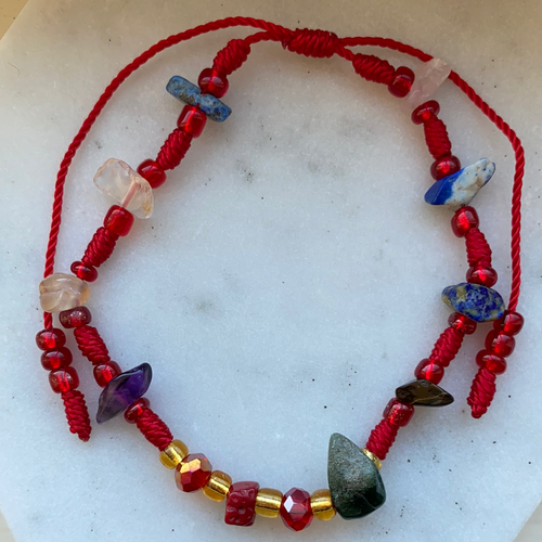 Red Bracelet With Crystals