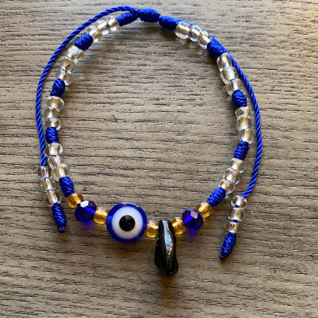 Blue Evil Eye Bracelet With Azabache Botanica San Miguel LJ LLC