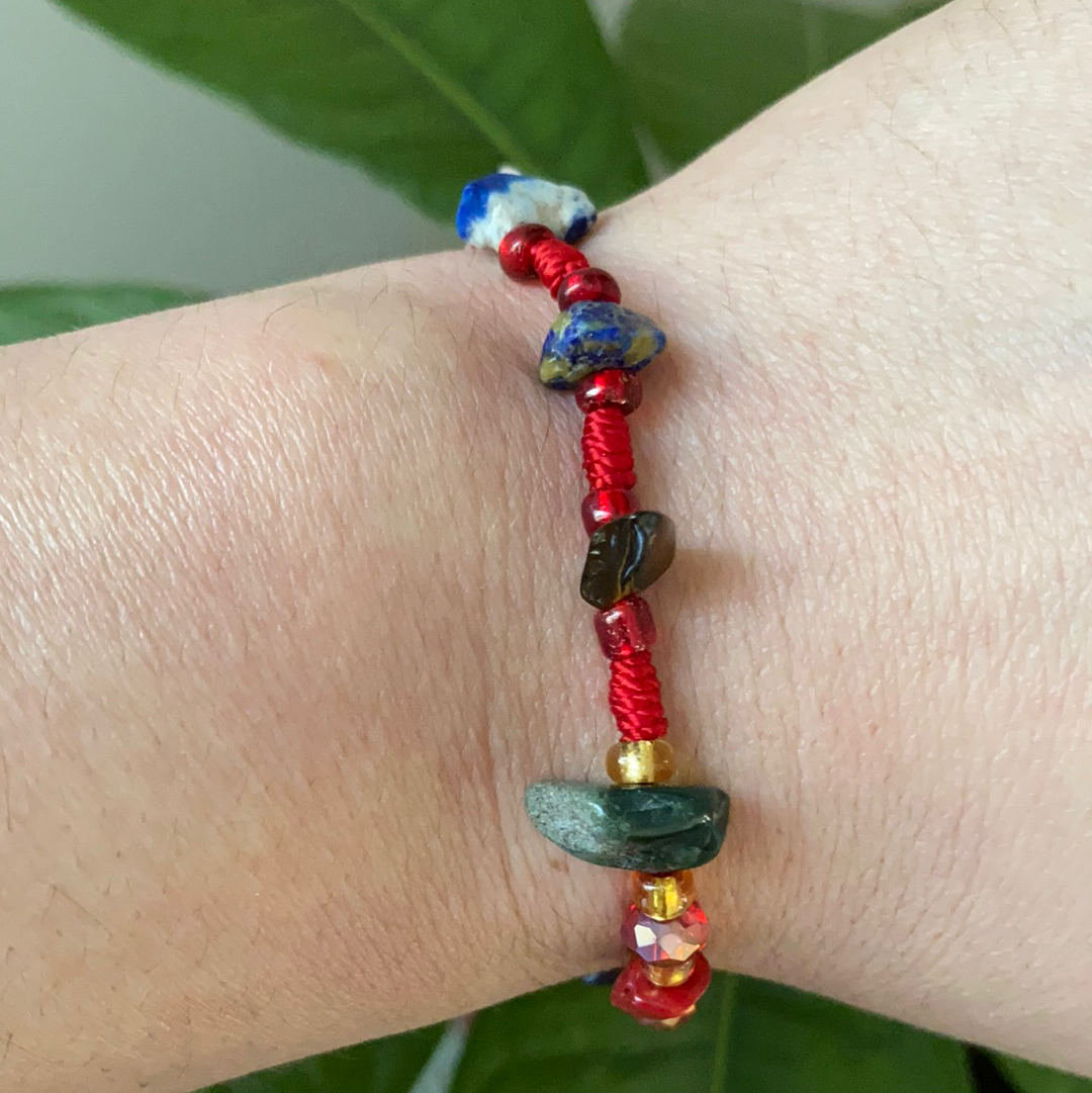 Red Bracelet With Crystals
