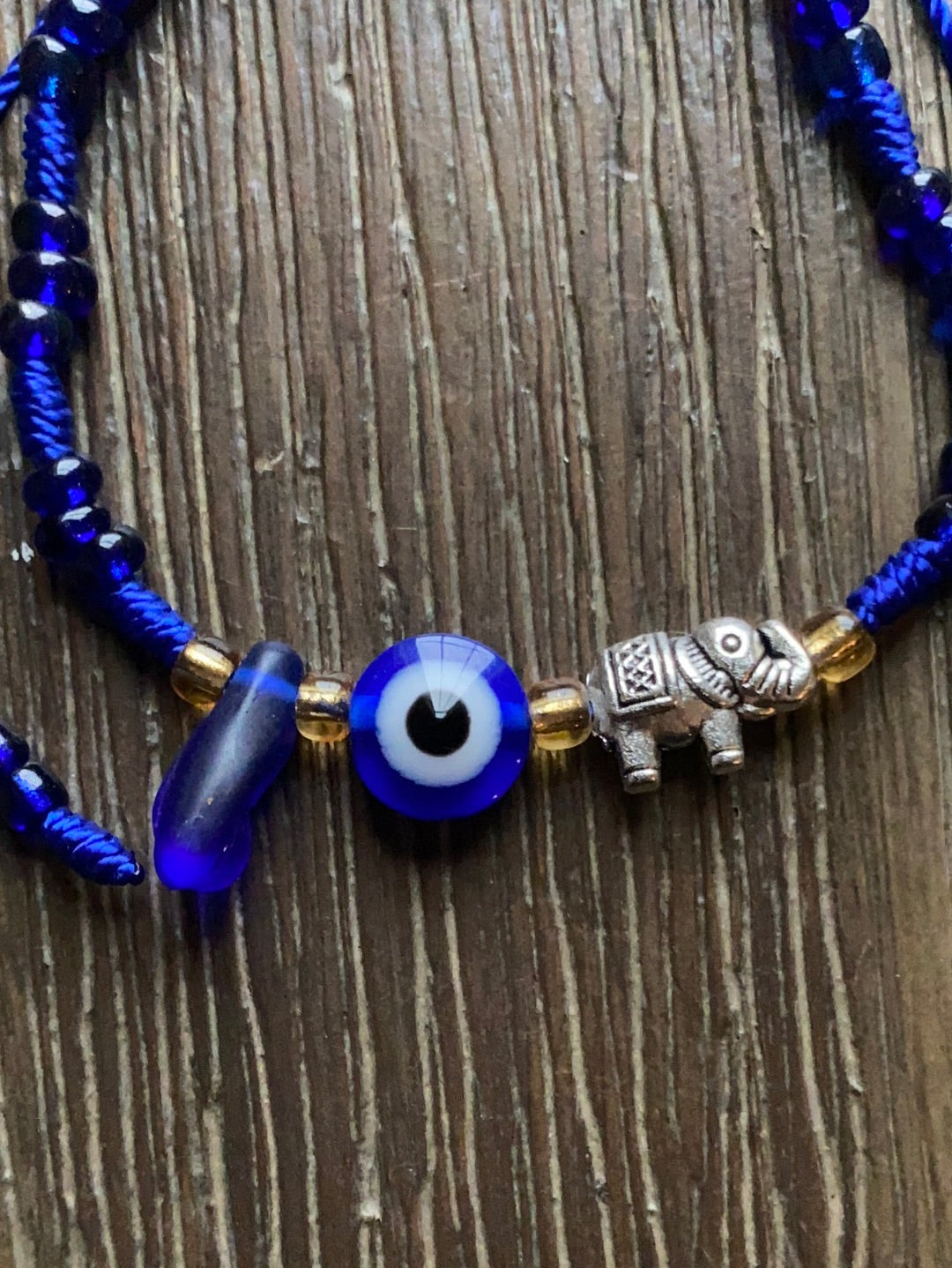 Blue Azabache Bracelet With Charms