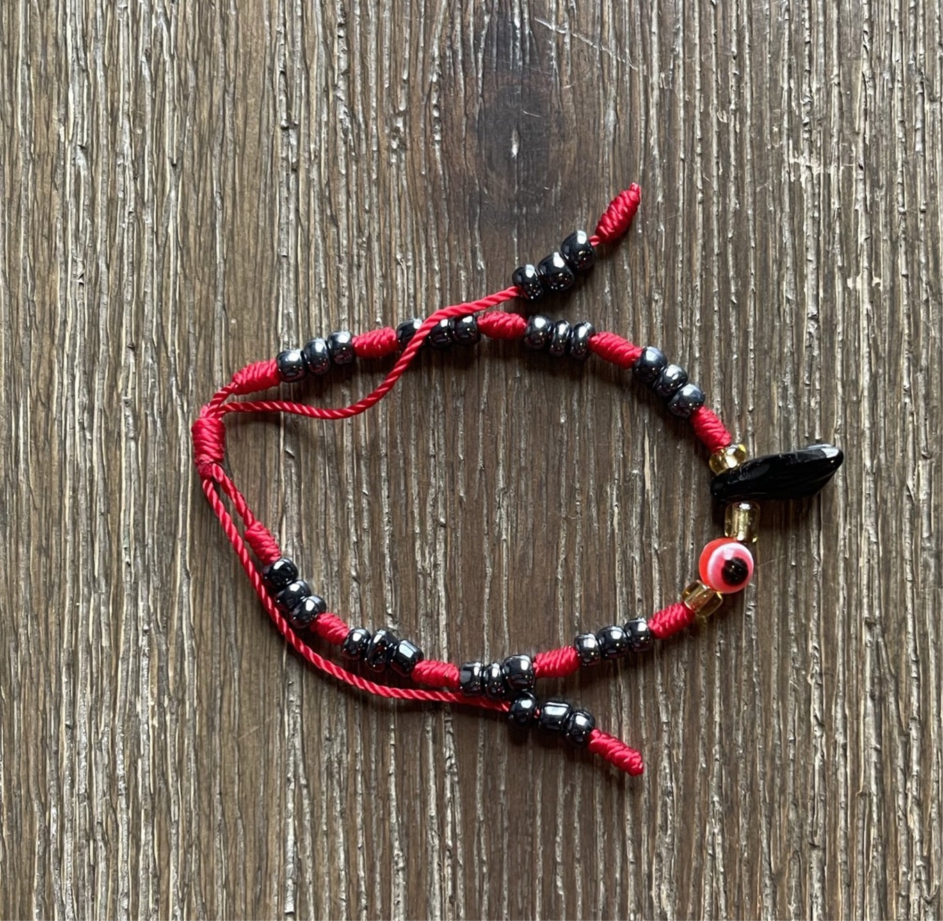 Hematite Bracelet With Evil Eye And Black Azabache