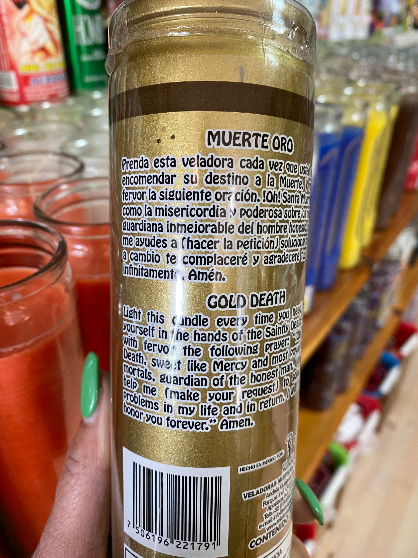 Gold Death Candle/Santa Murte Oro Veladora