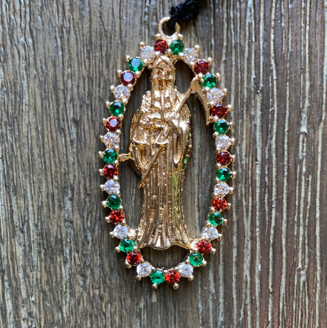 Santa Muerte Glass Bead Rosary