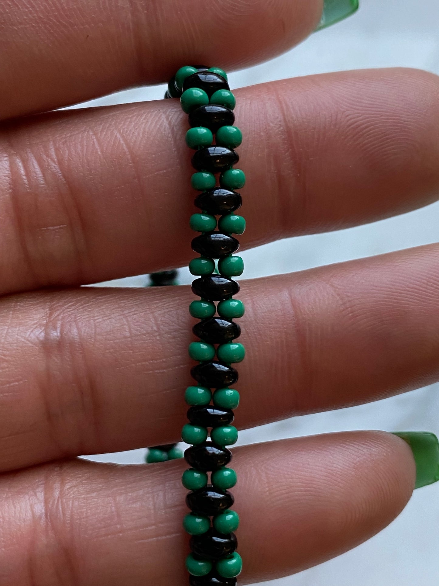 Orisha Ogun Green And Black Twin Bracelet