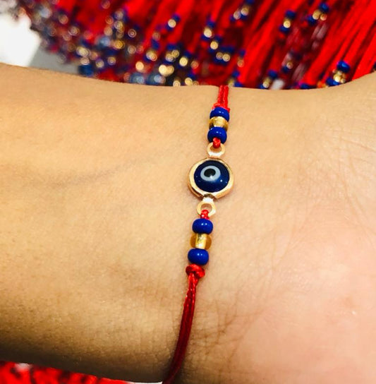 Red Bracelet with Gold Plated Evil Eye