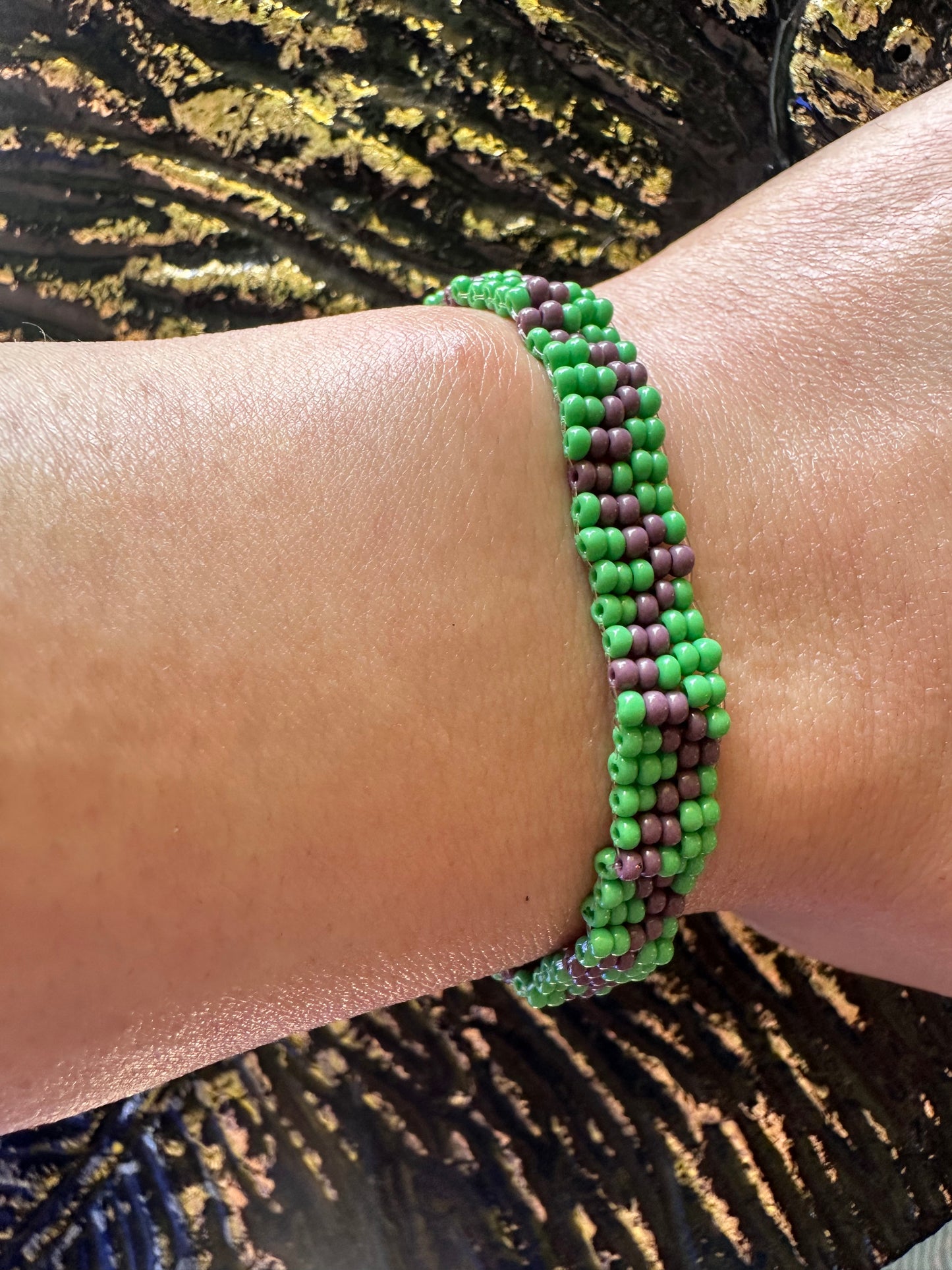 Saint Martha Dominator Green and Purple Bracelet | Filomena Lubana