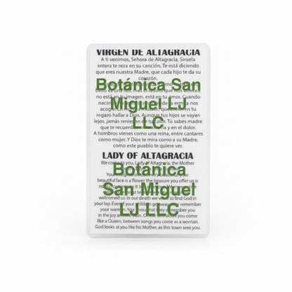 Virgen De Altagracia Prayer Card
