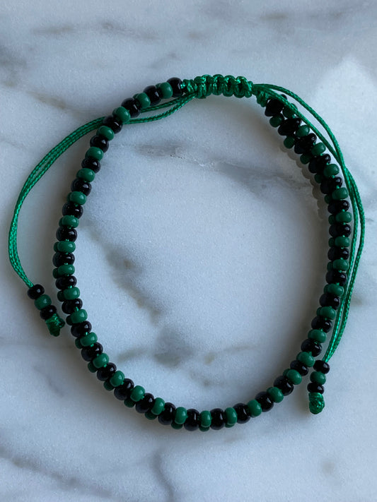 Orisha Ogun Green And Black Twin Bracelet