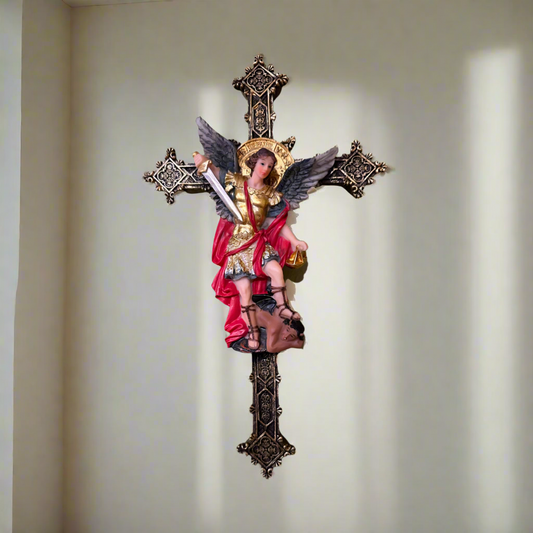 Saint Michael 12” Wall Cross Statue