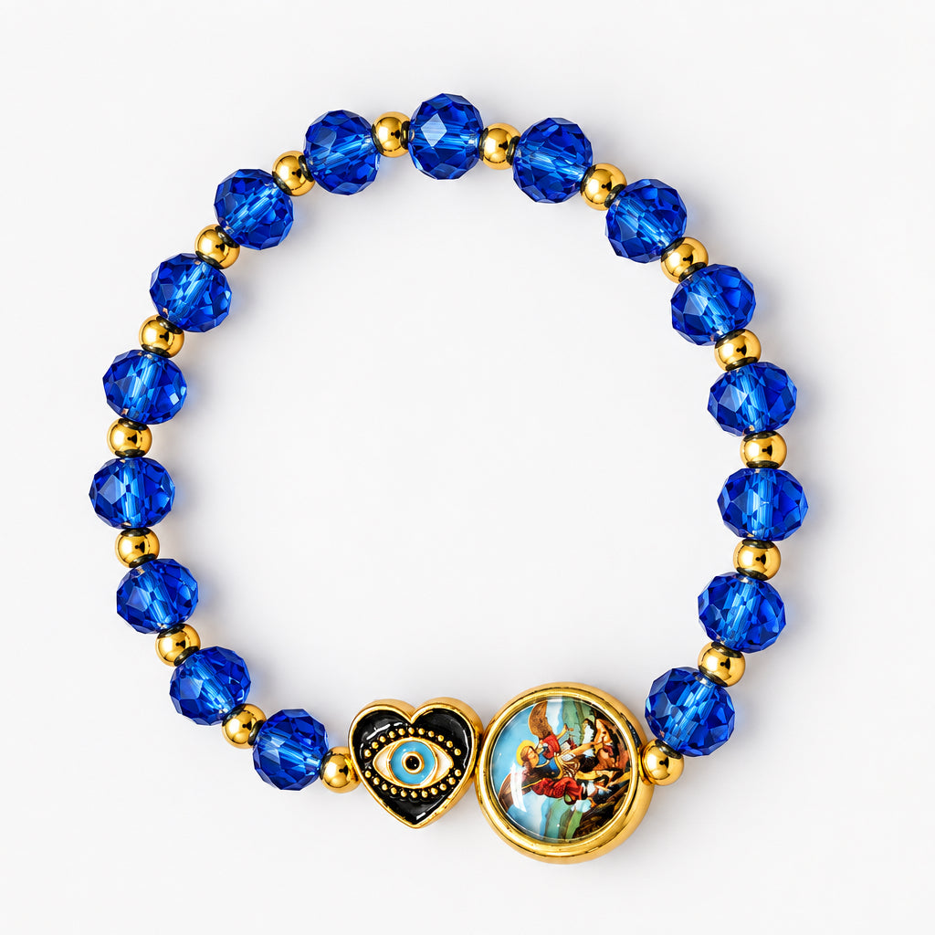 Saint Michael Protection Blue Bracelet