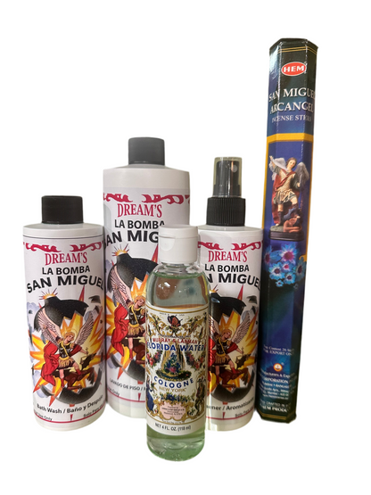 Saint Miguel La Bomba Bath | Floor Wash | Air Freshener | Incense | And Florida Water | Cleaning Kit