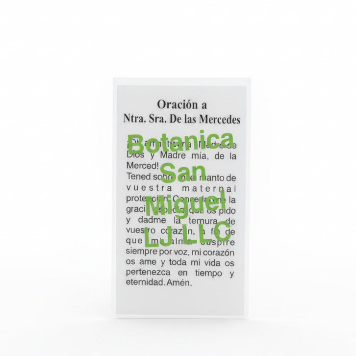 Ntra. Sra. De Las Mercedes Tarjeta De Oración