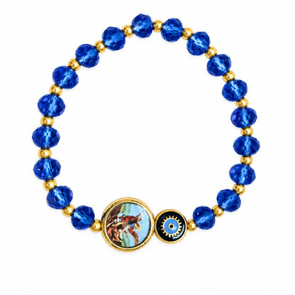 Saint Michael Protection Blue Bracelet