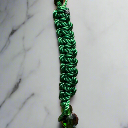 Jesus Malverde Green And Black Bracelet