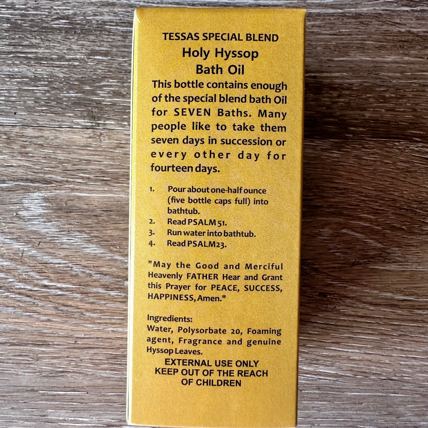 Tessas Special Blend Holy Hyssop Bath Oil