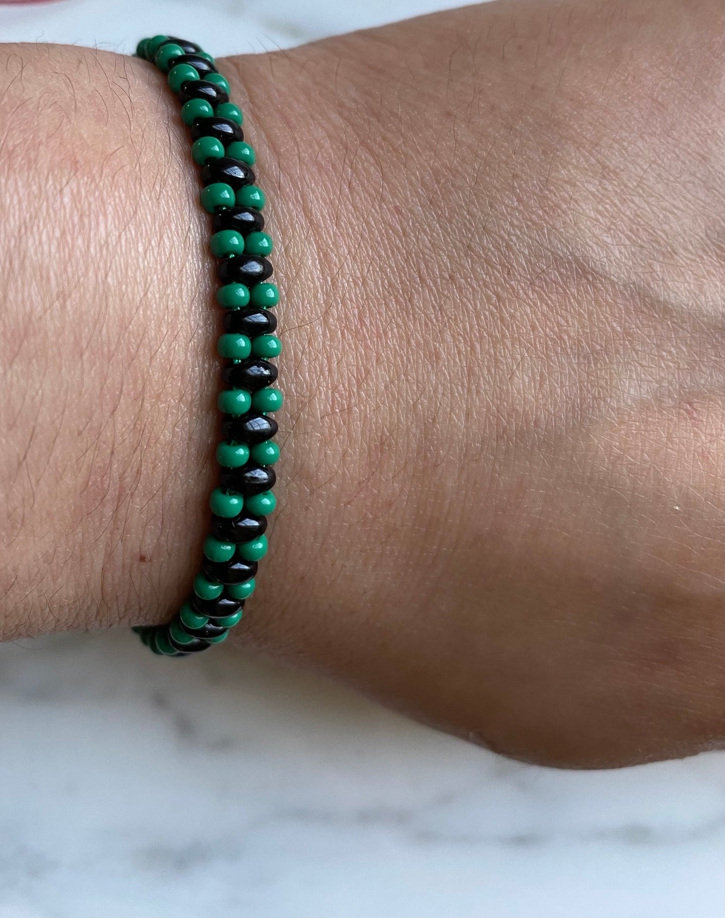 Orisha Ogun Green And Black Twin Bracelet