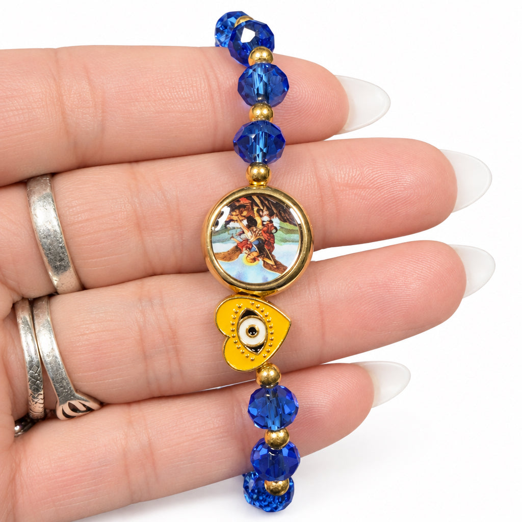 Saint Michael Protection Blue Bracelet