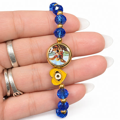 Saint Michael Protection Blue Bracelet