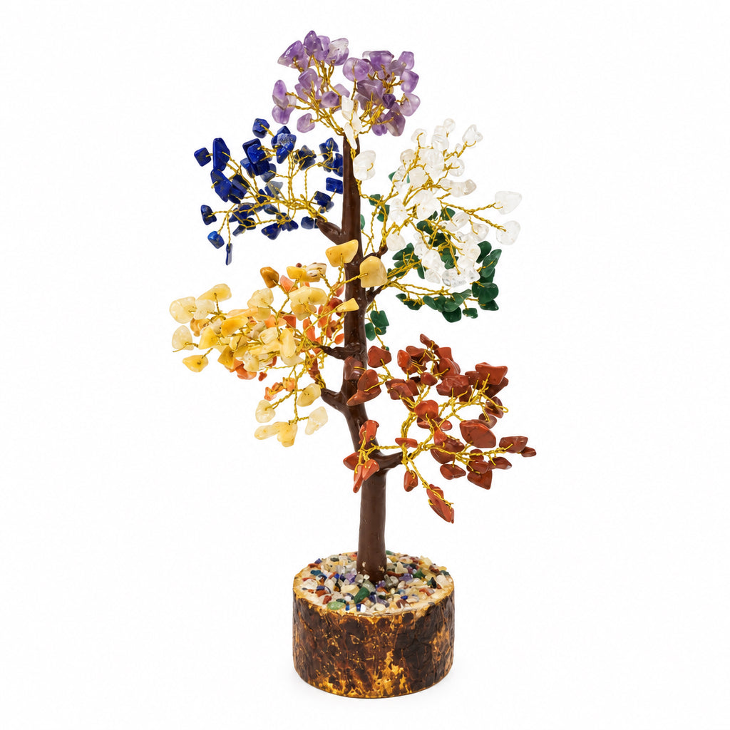 7 Chakra Tree of Life Crystal Tree |300 Assorted Gemstone Beads|8"H