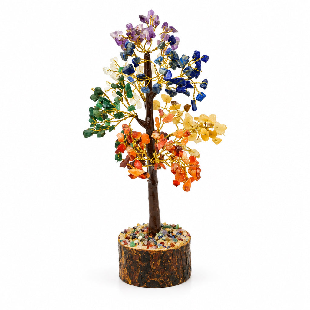 7 Chakra Tree of Life Crystal Tree |300 Assorted Gemstone Beads|8"H