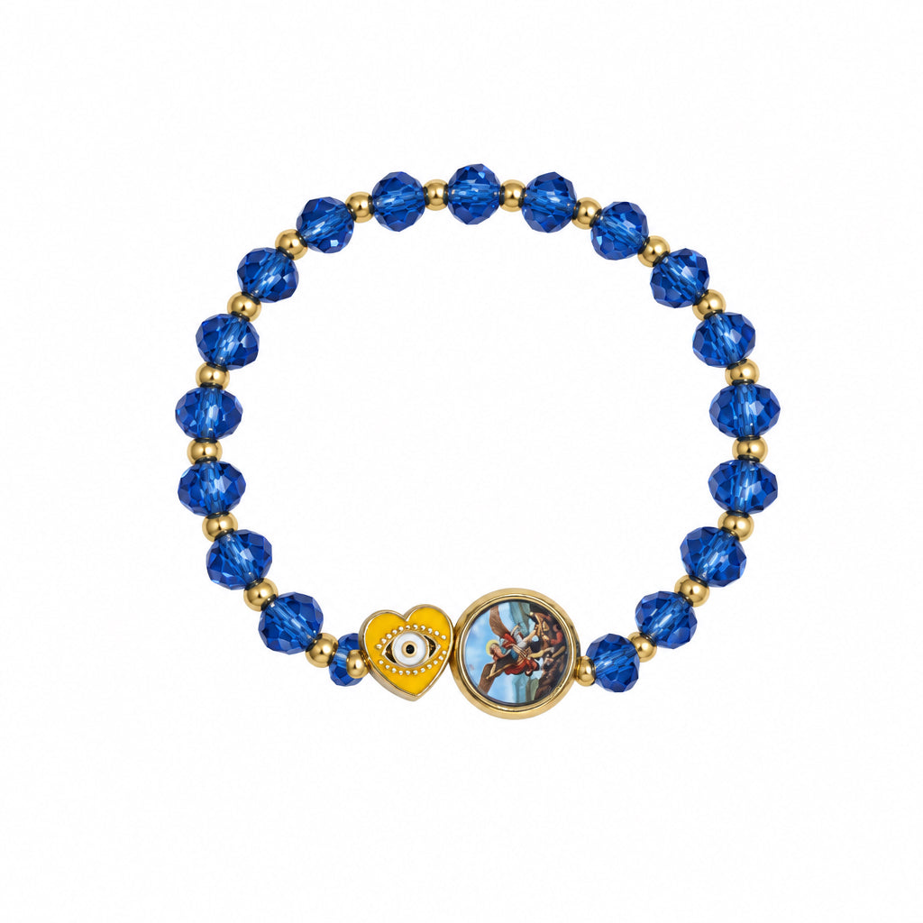 Saint Michael Protection Blue Bracelet